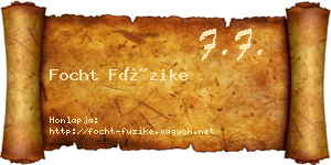 Focht Füzike névjegykártya